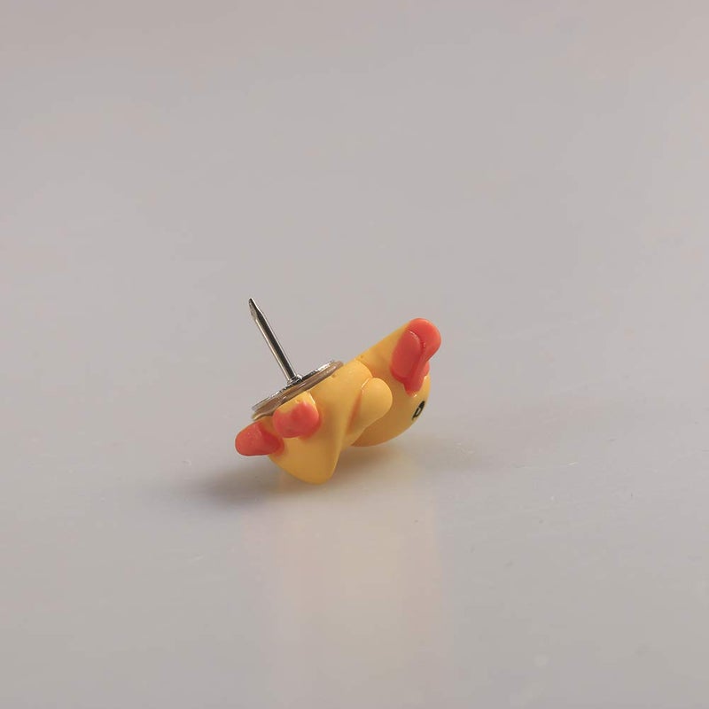 LLHDKF Rurili 30 Pcs Mini Yellow Duck Shape Push Pins Hanging Nail Cute Style Thumbtack for Home Decoration, Office, School Wall Whiteboard Cork Board Picture Fabric - Image 5